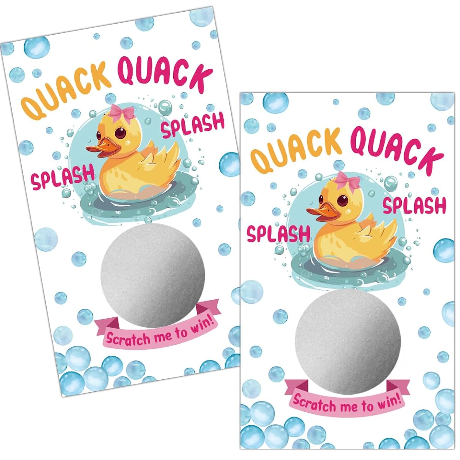 50 Pack Summer Quack Duck Theme Scratch Off, Duck Baby Shower Birthday Party Game Card, Birthday Lottery Activity Group Activity, Lottery Game, Scratch Off Game Animal Theme Party Game