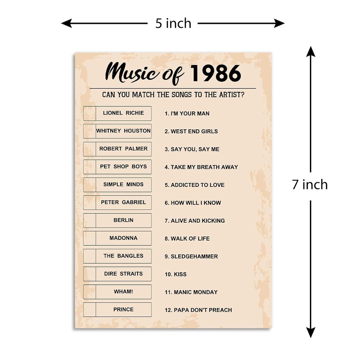 40Th Birthday Party Games, Music Of 1986 Games, Birthday Party Supplies For Adults, Fun 1986S Party Game?Pack Of 30 Cards