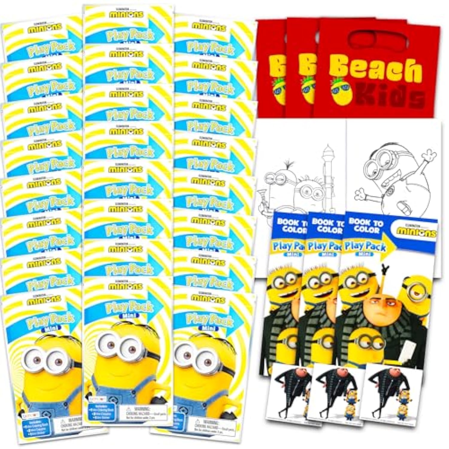 Despicable Me Ultimate Party Favor Set - Bundle Of 24 Minions Activities With Stickers, Coloring Books, Crayons, More | Despicable Me Pack For Kids