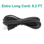 8.2Ft Power Cord Replacement For Brother Cs6000I Cs8000 Cs8060 Se-400 Es2000 White Baby-Lock Viking Pfaff Bernina Singer 5400 6180 6199 6160 Sewing Machine 2 Prong Power Cord Cable