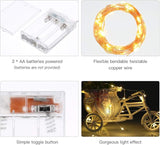 16FT Battery Operated Fairy Lights Warm White Copper Wire Mini Starry String Lights for Bedroom Wedding Party Decor
