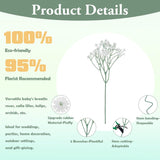 30 Pcs 5 Bundles Small White Flowers Artificial Flowers Babys Breath Real Touch Flowers For Wedding Party Home Garden Decoration