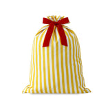 Santa Sack Christmas Gift Bag 19.7 X 27.6 Inch Large Canvas Christmas Santa Claus Bag For Xmas Party Supplies Favors (White-Yellow Stripes)