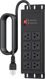 Heavy Duty Metal Surge Protector Power Strip 8 Outlets 12AWG 6FT Extension Cord 4800J Black