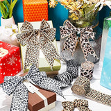 4 Rolls 20 Yards Leopard Print Ribbon Animal Print Ribbon Zebra Cheeta