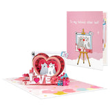 Love Frame Cat Pop Up Greeting Cards With Blank Note Card & Envelope, Ideal Gift For Celebrating Love, Holiday, Birthday, Anniversary, Valentine'S Day, Wedding, Engagement, Bridal Shower