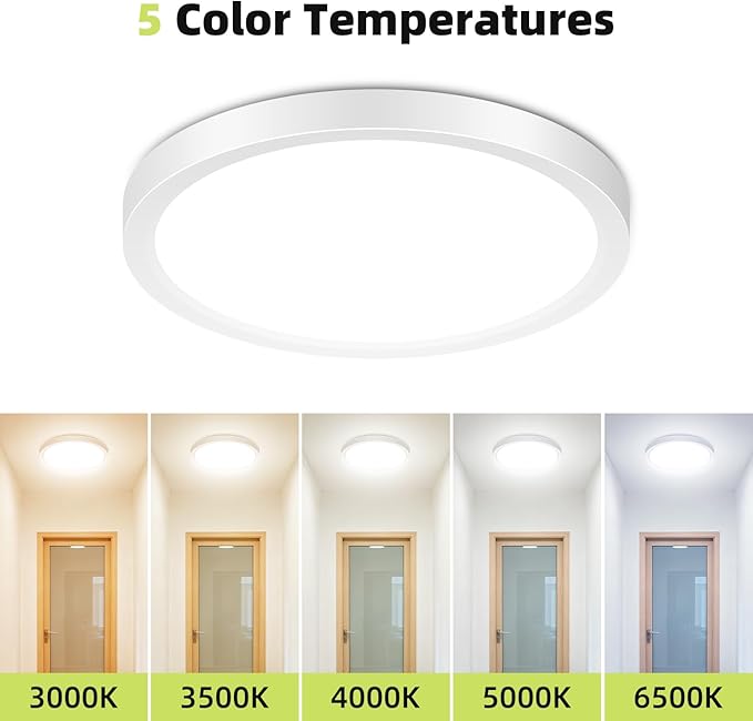 8 Pack 7 Inch LED Ceiling Lights 5CCT Ultra Thin Flush Mount Fixtures