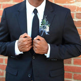 Wrist Corsage And Boutonniere Set Artificial Roses Flower Wedding Bridal Shower Homecoming Prom Corsage And Boutonniere For Groomsmen Bridesmaid Mother Girl Boys (Haze Blue)