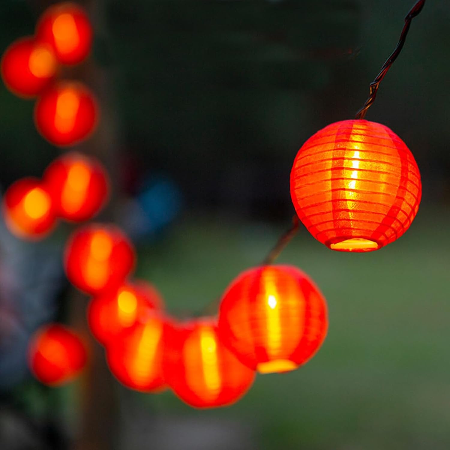 Red Lantern String Lights 9.8 Ft/3M 20 Leds Hanging Lanterns Battery Operated String Lights With Remote Control For Chin