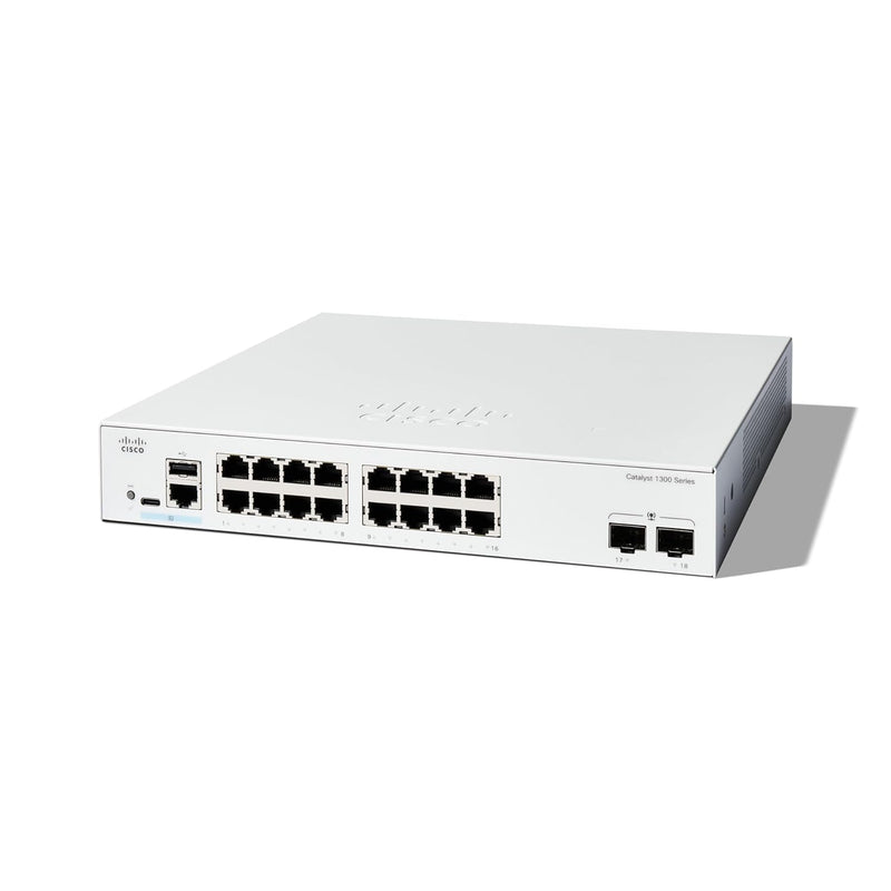 Catalyst 1300-16T-2G Managed Switch, 16 Port Ge, 2X1Ge Sfp, Limited Lifetime P