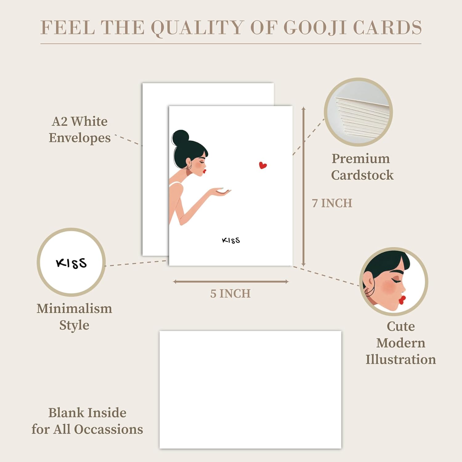 Romantic Kiss Greeting Card For Husband, Boyfriend, Or Wedding – I Love You, Thinking Of You, Valentine, Bridal Shower & Birthday Card For Husband – Miss You, Thank You, Anniversary, 4.25 X 5.5