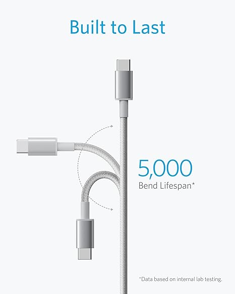 2 Pack USB C to USB C Fast Charging Cable 60W 6FT Type C Charger for iPhone 17 iPad Silver
