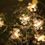 Snowflake Plug In String Lights, 10Ft 20 Led Fairy String Lights Warm White For Christmas Party Home Indoor Outdoor Deco
