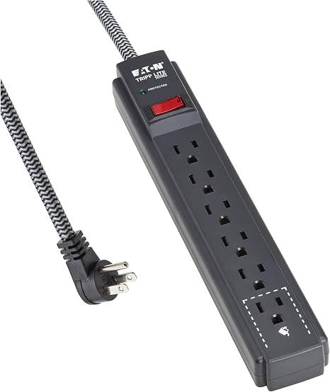 Tripp Lite 6-Outlet Surge Protector Power Strip 25ft Braided Extension Cord 1500 Joules