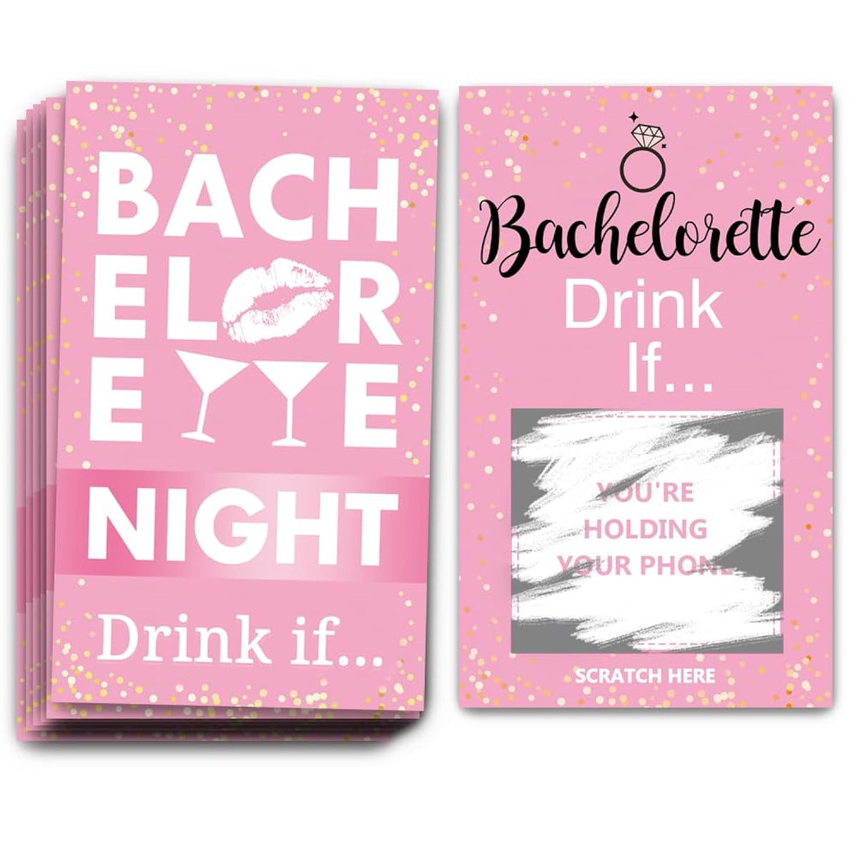 Bachelorette Party Drinking Games Drink If Games Scratch Off Cards Perfect For Night Out Activity,Bridal Showers,Bridal Parties,Wedding Showers,Engagement And Birthday-40 Sheets(Pink)