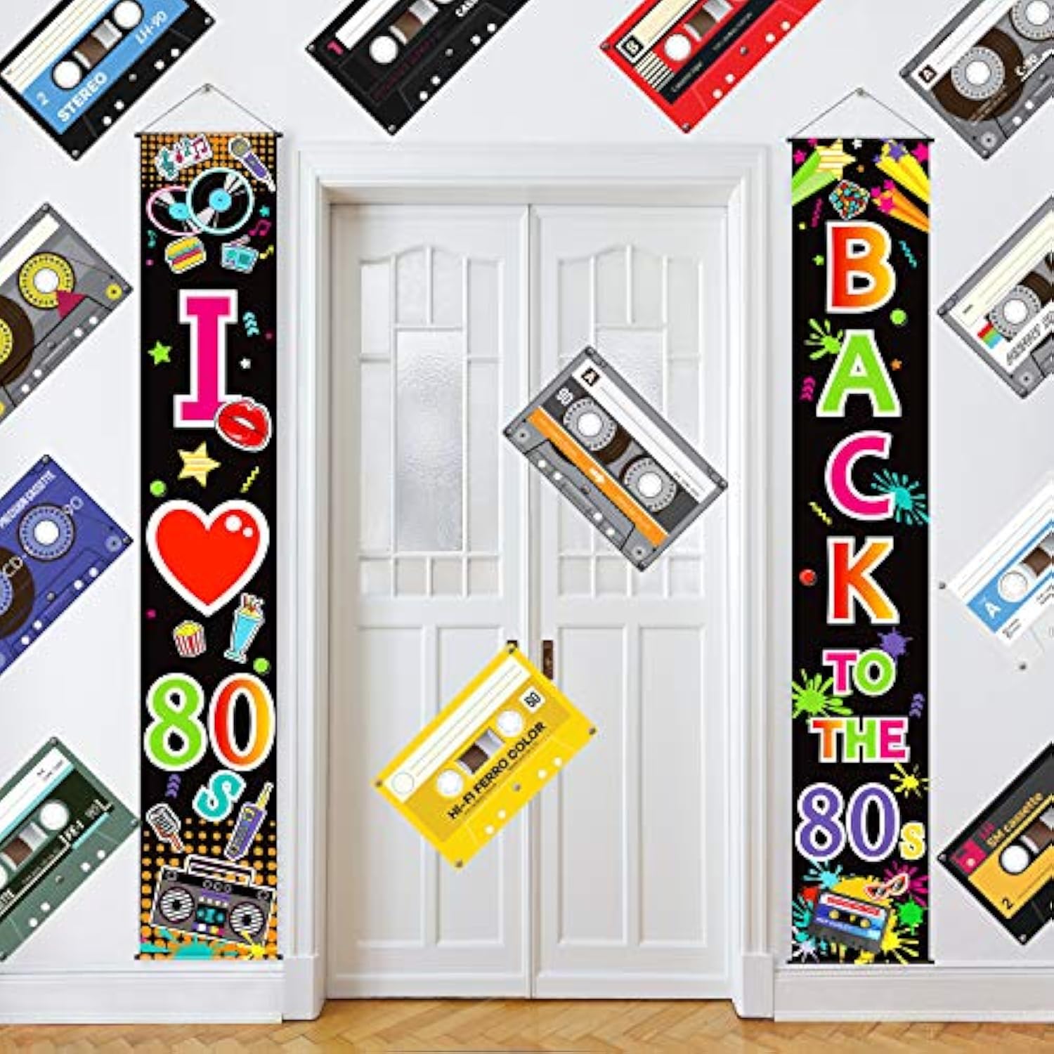 70S 80S Party Decoration 90S 80S Banner I Love 1980S Backdrops Back To The 1980S 1970S Hanging Porch Signs For Wall Door Decor Hip Hop Rock Neon Disco 90S Birthday Party Supplies(80 Years)