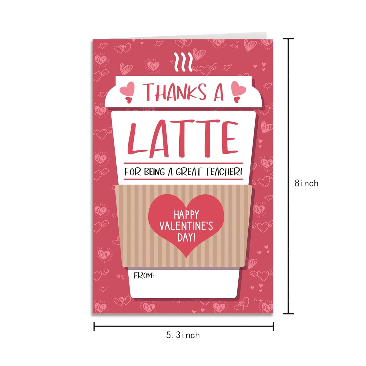 Sweet Teacher Valentines Day Card, Coffee Thank You Card For Teacher, Teachers Valentines Day Cards From Students, Appreciation Gifts For Teachers, Thanks A Latte Valentine Cards