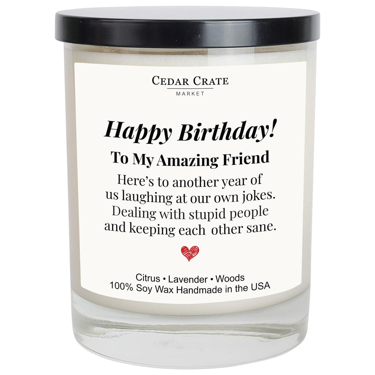 Happy Birthday Candle – Women Birthday Gifts, Friendship & Best Friend Birthday Gifts For Women – Eco-Friendly Soy Wax, Premium Gift Box, Hand Poured Usa, 13.5Oz, Lavender Citrus