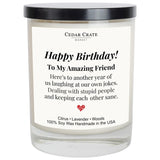 Happy Birthday Candle – Women Birthday Gifts, Friendship & Best Friend Birthday Gifts For Women – Eco-Friendly Soy Wax, Premium Gift Box, Hand Poured Usa, 13.5Oz, Lavender Citrus