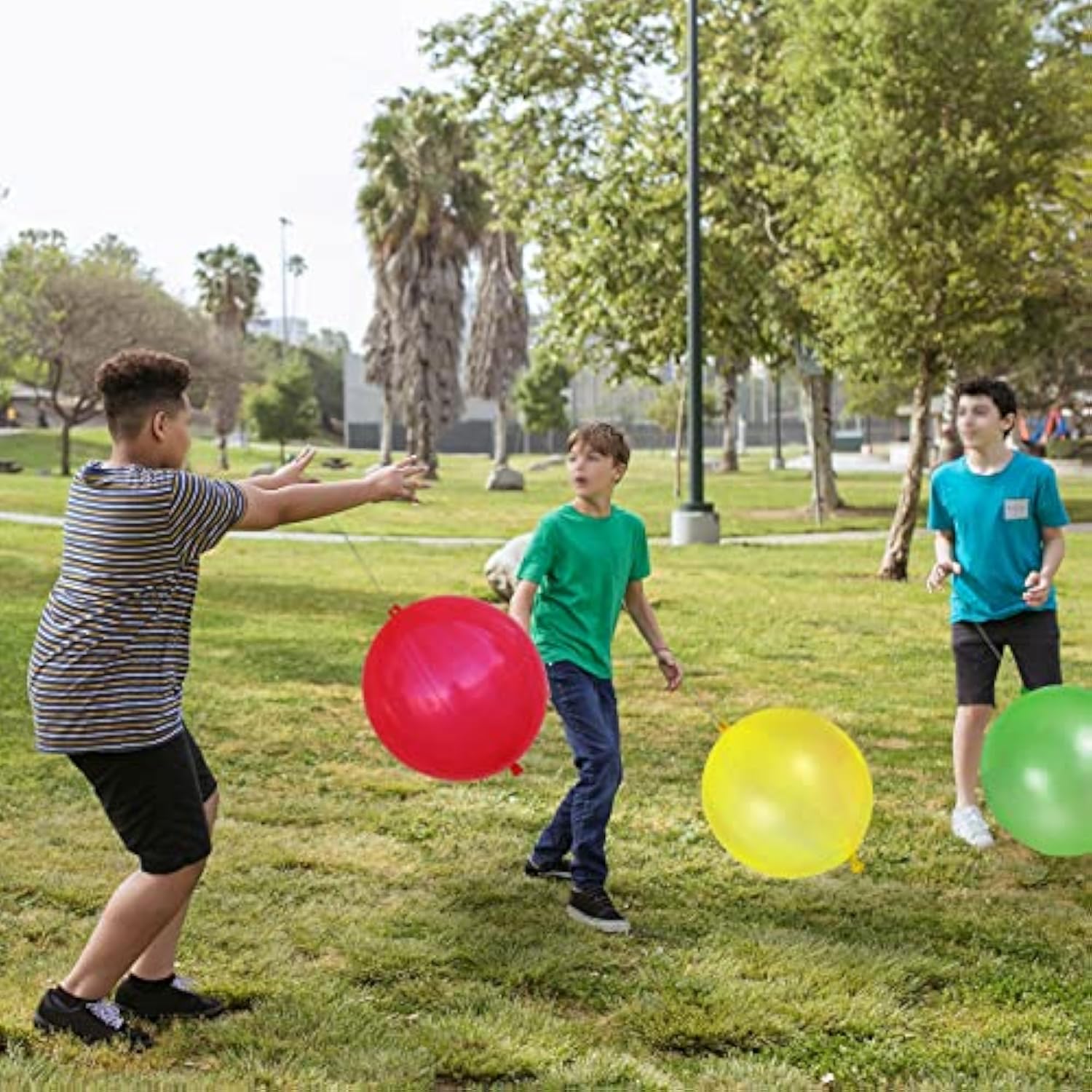 30Pcs Punch Balloons, Thickened Neon Punching Balloon Heavy Duty Party Favors For Kids With Rubber Band Handle, Bouncy Balls For Birthday Weddings Goodie Bag Stuffer Supply