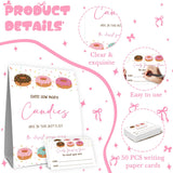 Donut Party Decorations,Pink Donut Guess How Many Baby Shower Game,Donuts Birthday Party Decorations,Guess How Many Candy Are In The Bottle, Party Game & Activities 50 Cards And Sign