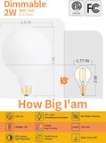 8 Pack 2W Dimmable LED G14 Candelabra Globe Bulbs 2700K Warm White