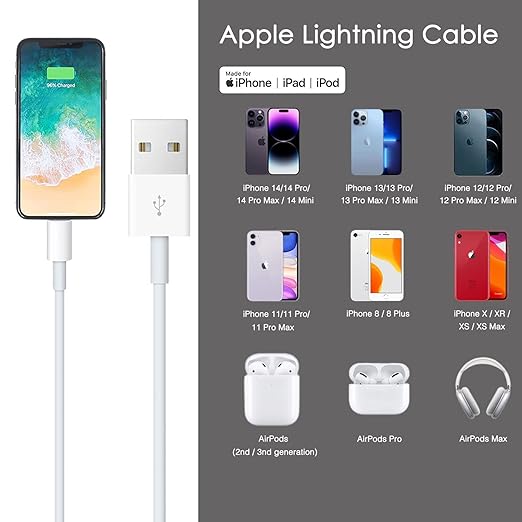 Apple CarPlay USB A to Lightning Fast Charging Cable for iPhone 14 13 12 11 iPad