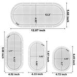 Set Of 12'', 9'', 7'', 5.7'' Oval Tray Mold, Jewelry Holder Resin Mold Silicone, Storage Silicone Molds For Resin, Clay, Gypsum