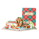Pop Up Christmas Card 3D Christmas Wreath Greeting Cards With Envelopes