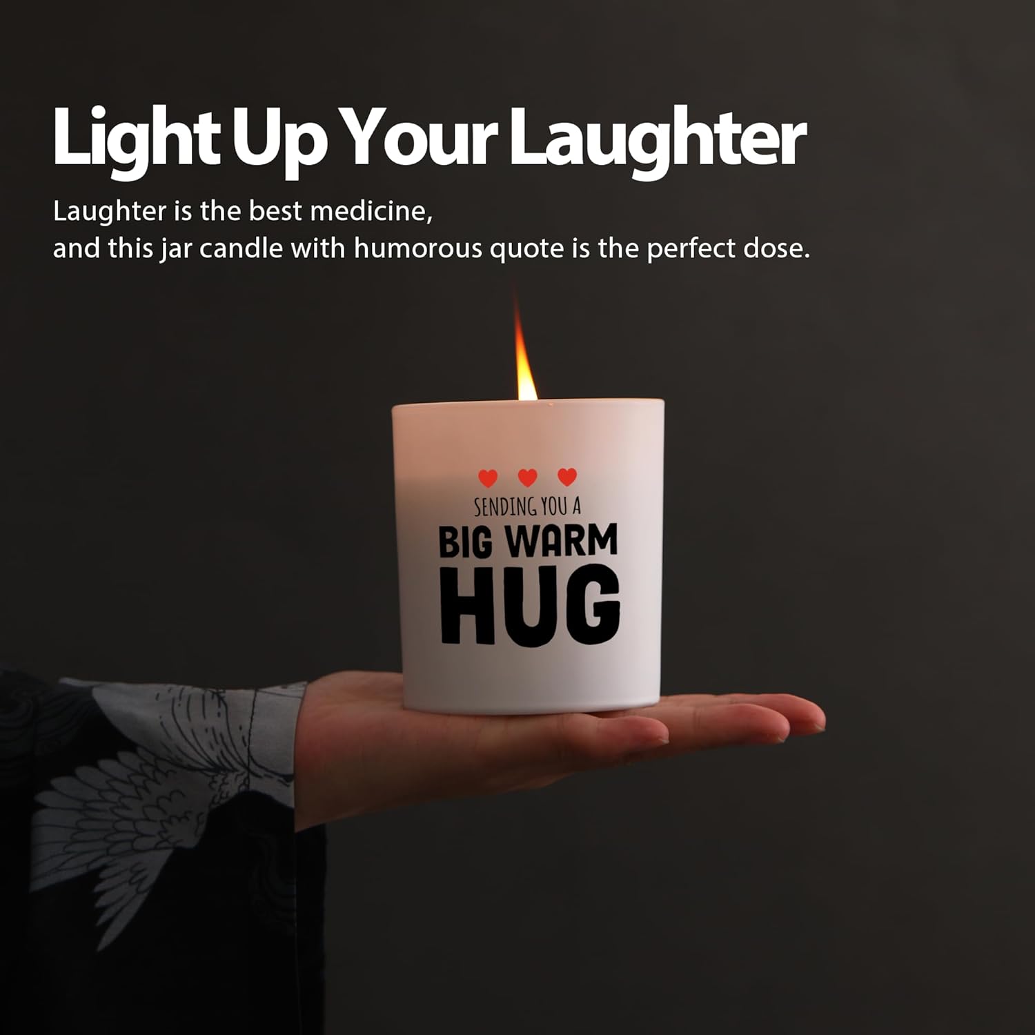 Sending You A Big Warm Hug Thinking Of You Gifts Sympathy Grief Gifts Friendship Get Well Soon Recovery Gift Scented Candle Home Office Jar Candles Sage Floral Lavender Scent 9.5 Oz