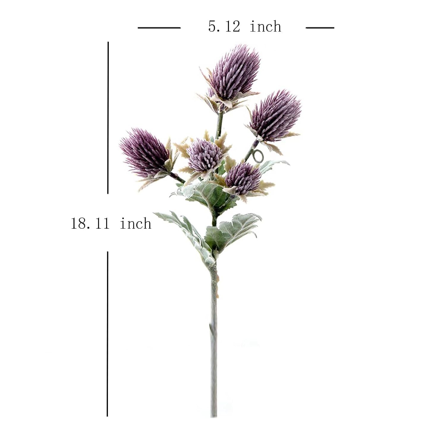 6Pcs Artificial Thistle Flowers, Faux Purple Thistle Spray Eryngo Flower Bouquet Long Stem Thistle Flower Arrangement For Wedding Home Party Decoration
