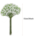 30 Pcs Fake Flowers Babys Breath Artificial Flowers Realistic White Babies Breath Gypsophila Flowers Artificial Bulk Faux Gypsophila Breath Flowers For Bouquet Garland Floral Arrangement Wedding Party