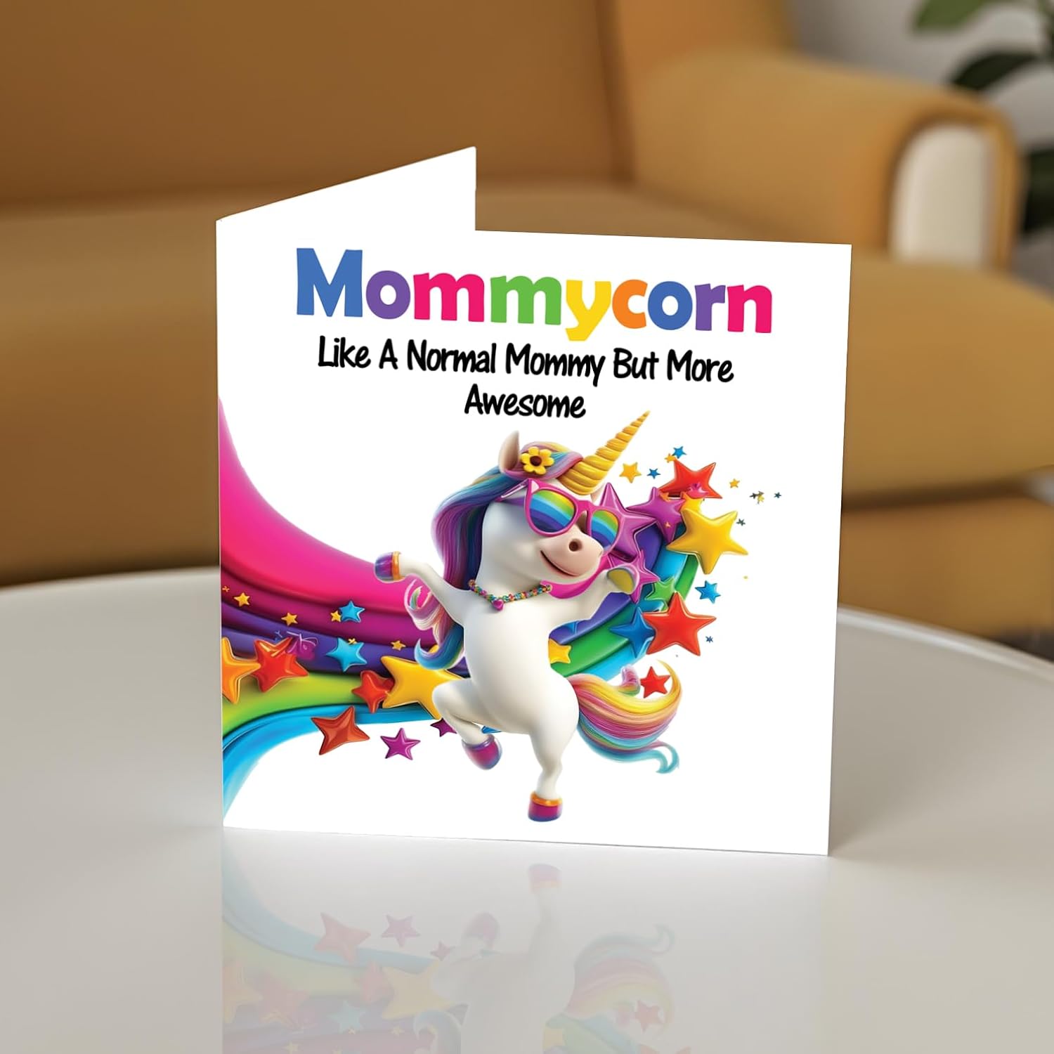Mommy Birthday Card - Awesome Mommycorn - Happy Birthday Card For Mommy Mom From Son Daughter, 5.7 X 5.7 Inch Unicorn Bday Greeting Cards