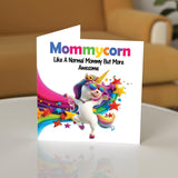 Mommy Birthday Card - Awesome Mommycorn - Happy Birthday Card For Mommy Mom From Son Daughter, 5.7 X 5.7 Inch Unicorn Bday Greeting Cards