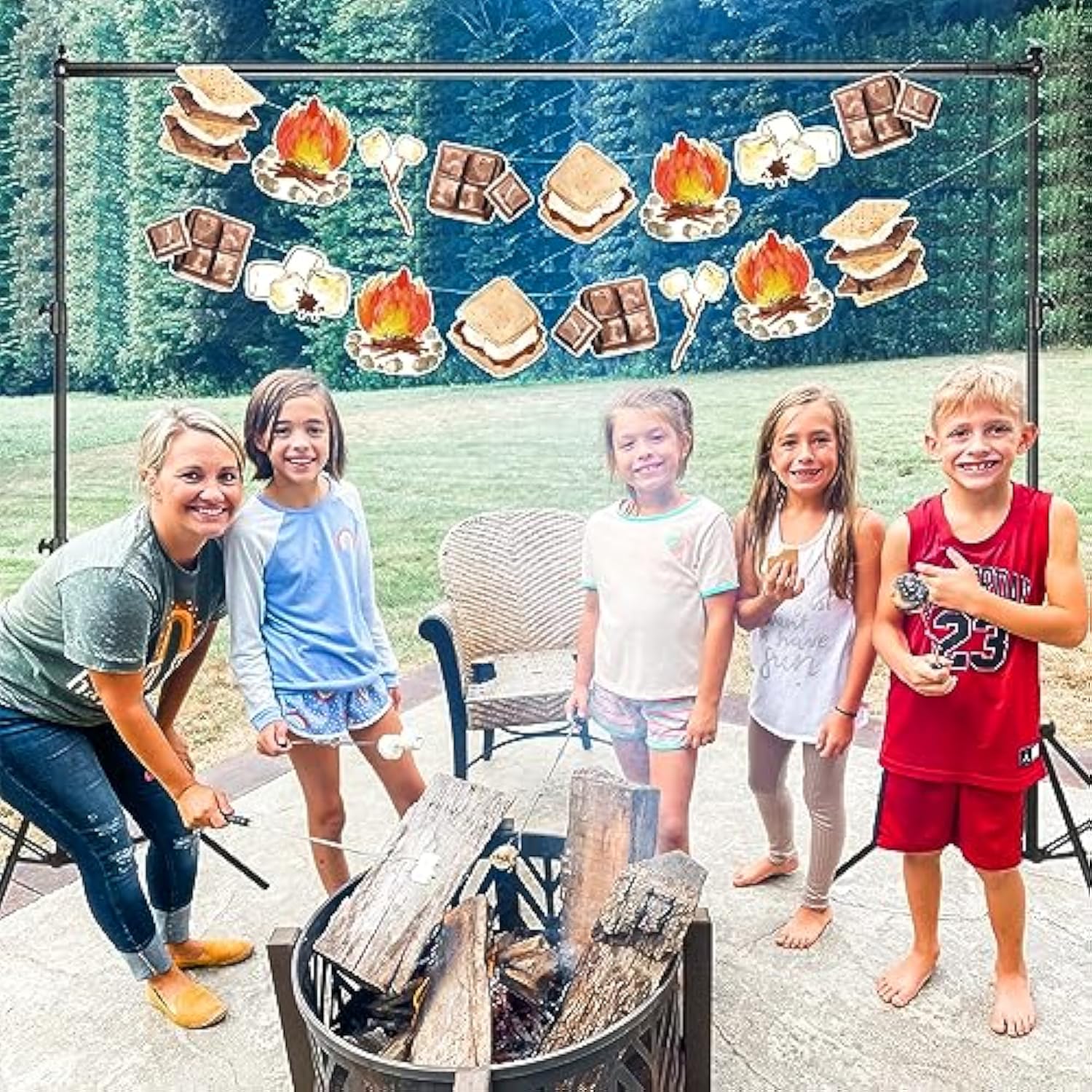 S’Mores Party Decorations, 2Pcs S’Mores Party Banners For Camping Campfire Camper Birthday Baby Shower Party Supplies