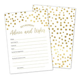 Gold Retirement Advice And Wishes Cards Perfect For Happy Retirement Party Games, Decorations, Supplies, For Men And Women, Pack Of 50