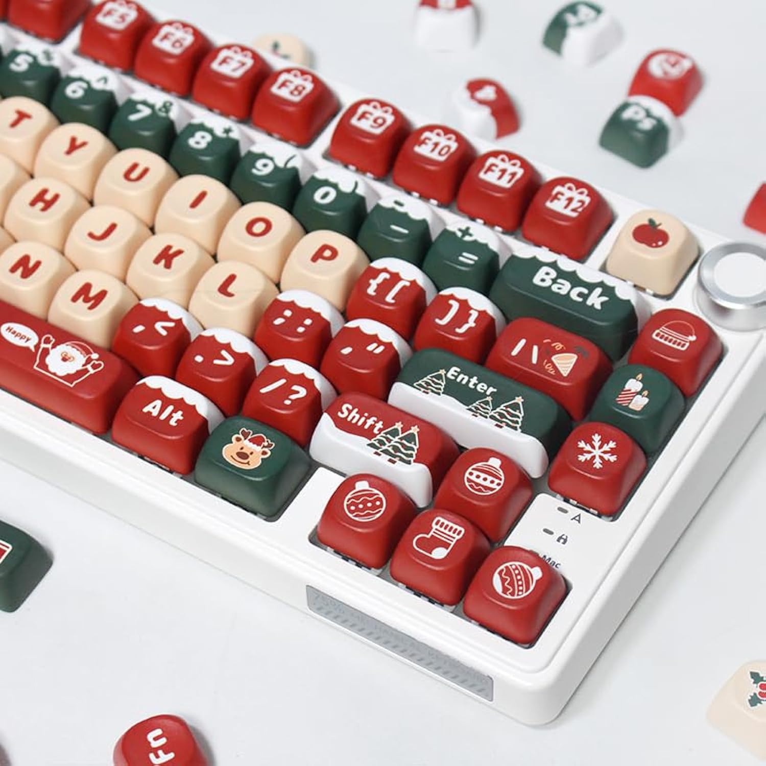 Pbt Christmas Moa Xda Cute Round Keycaps Pbt Keycap Set For Girl Kids Custom K