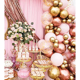 160pcs Rose Gold Pink White Balloon Garland Arch with Confetti for Baby Shower Party