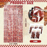 3Pc Brick Wall Tinsel Foil Fringe Curtains 6.6x3.3Ft Magical Party Backdrop