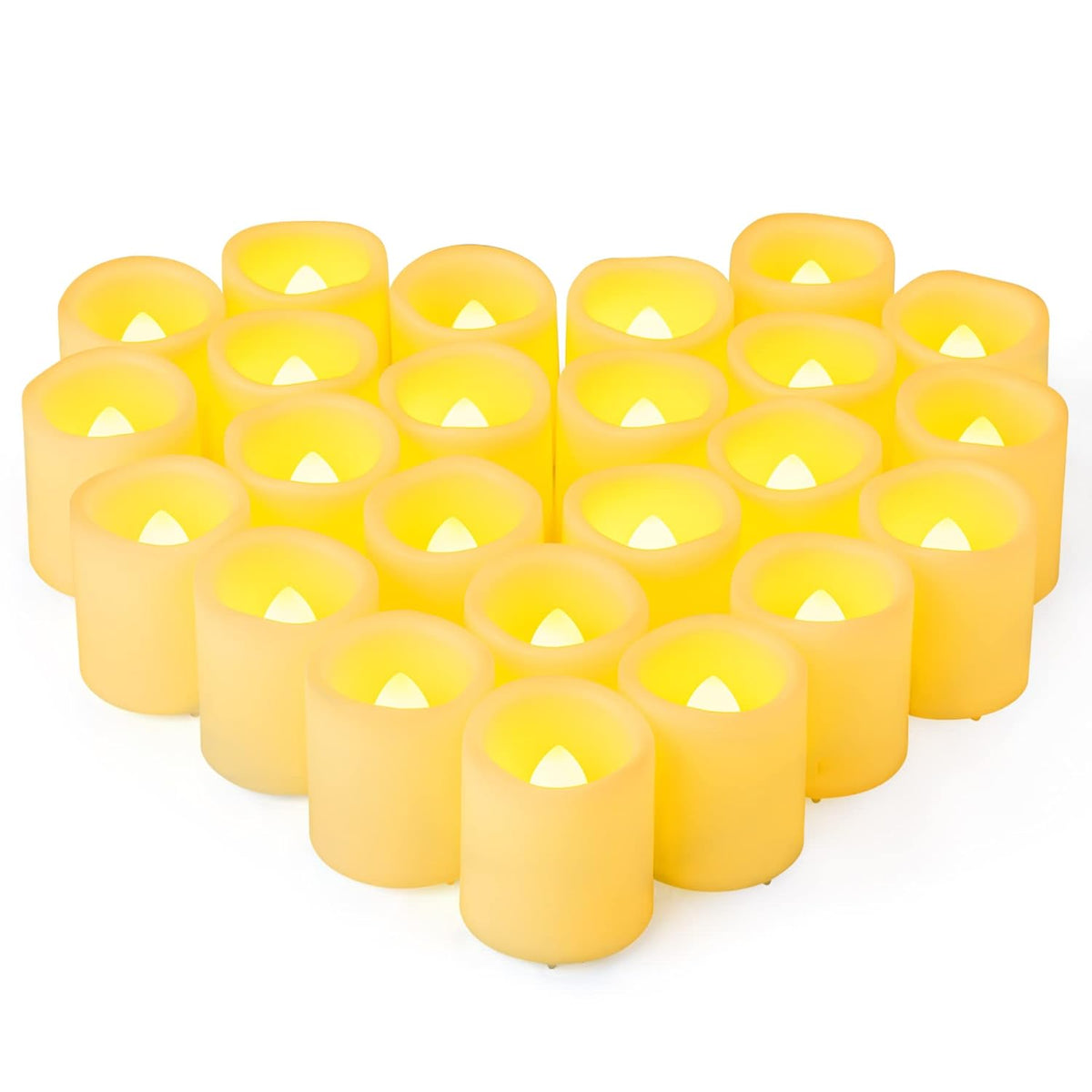 24 Pack 1.5" X 1.8" Flameless Flickering Battery Operated Tea Lights, Lit 200+ Hours Flicker Led Votive Candles, Outdoor Electric Fake Candles Bulk For Wedding Halloween Christmas Decorations