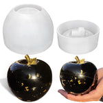 Apple Shaped Jar Mold With Lid, Candle Holder Molds, Apple Box Storage Silicone Mold For Resin, Clay, Gypsum Casting