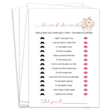He Said She Said Bridal Shower Games, Tea Party Bridal Shower Games Cards 30 Guests, Pink Floral Wedding Engagement Bachelorette Party Activity & Game Reception Supplies-B06