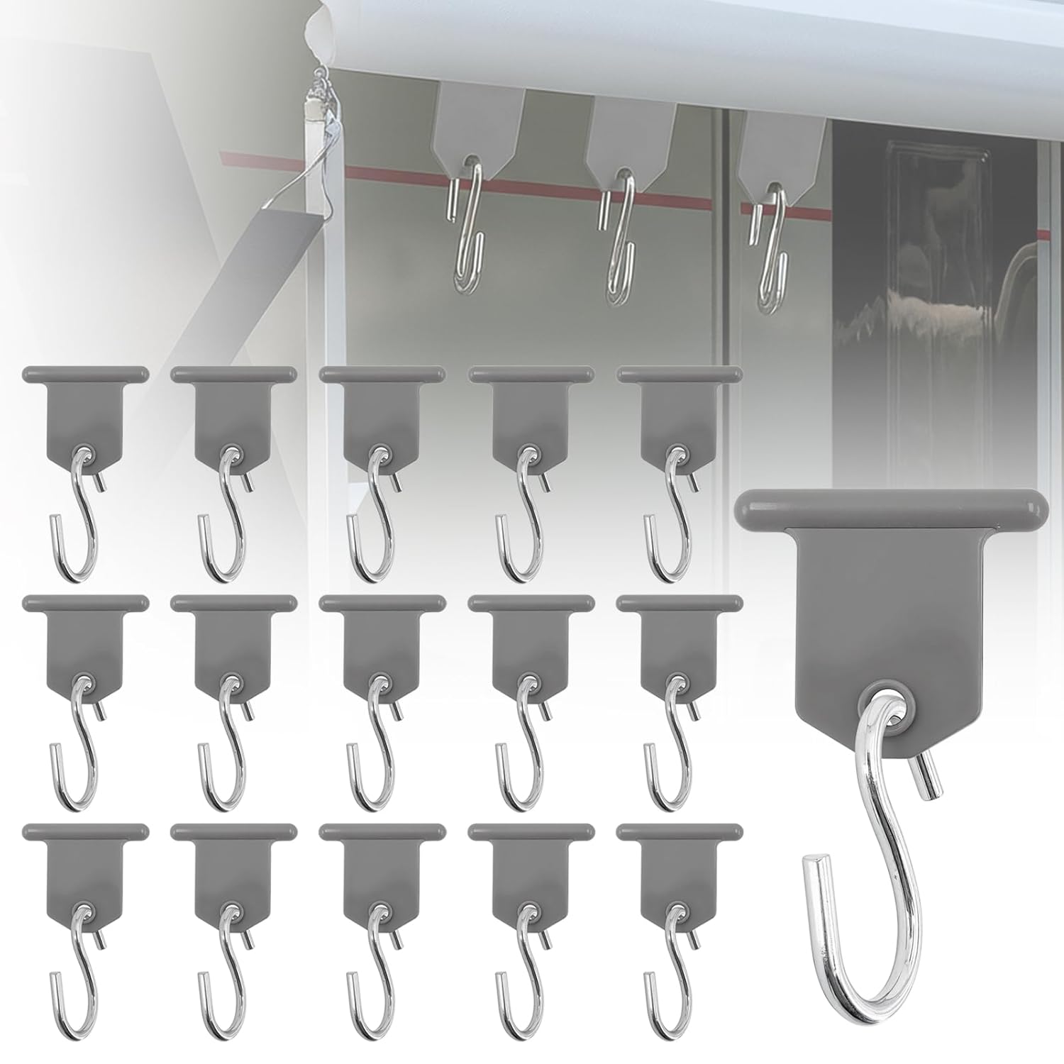 16 Pcs Rv Awning Hooks - S Shaped Rain Canopy Light Clips For Outdoor Camping Tent Hang Clothes & Christmas Party Accessories