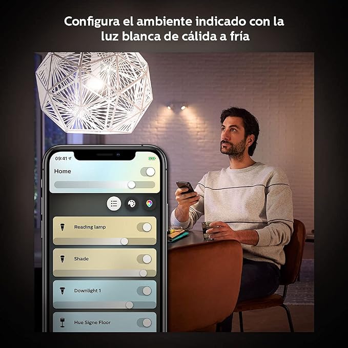 Philips Hue White Ambiance Smart Bulb Starter Kit 4 A19 Bulbs and Hub