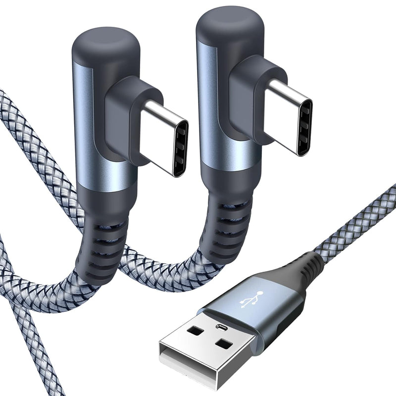 Usb C Cable Right Angle [2-Pack, 6.6Ft+6.6Ft], Usb Type C Charger Fast Chargin