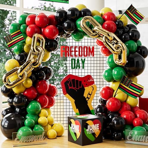 Juneteenth Balloon Garland Arch Kit for Black History Party Supplies
