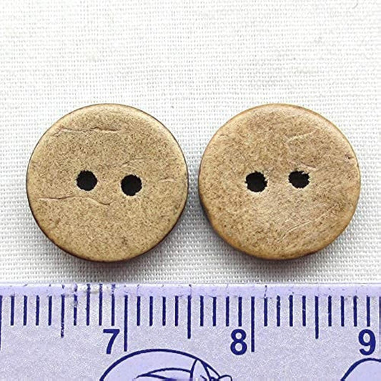 100Pcs Small 1/2"(13Mm) Brown Natural Coconut Coco Button 2 Holes Craf