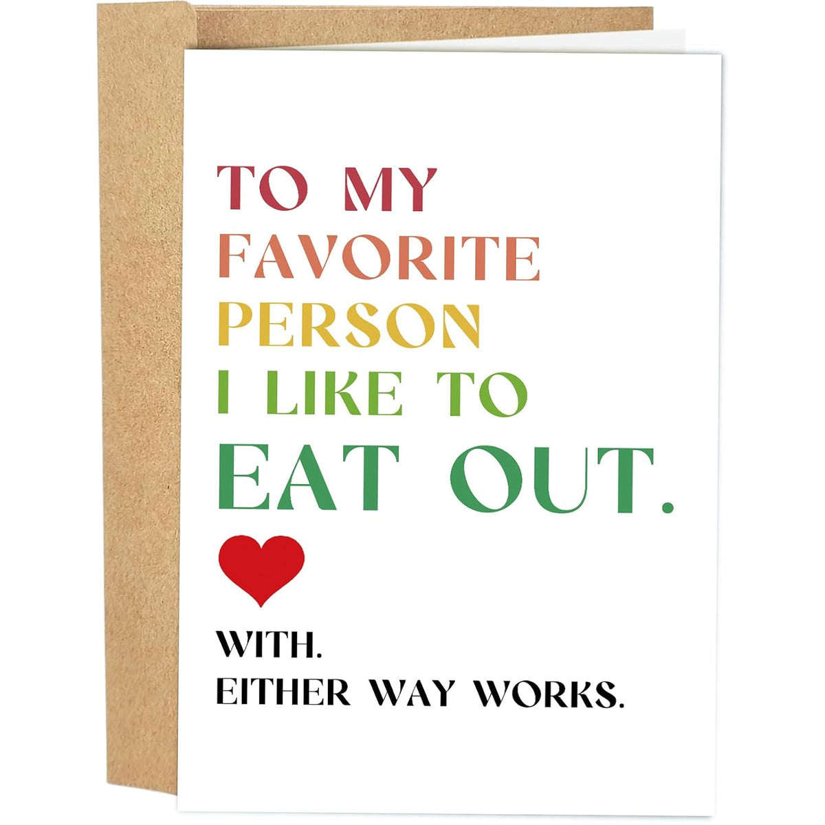 Funny Anniversary Card For Husband Wife, Dirty Birthday Card From Boyfriend Girlfriend, Naughty Valentine'S Day Card For Him Her, To My Favorite Person I Like To Eat Out