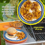 Reusable Plastic Paper Plate Holders 10 Inch, 20 Piece Round Plastic Paper Plate Holder Set With Snap-In Grooves, Dishwasher Safe, 4 Assorted Colors