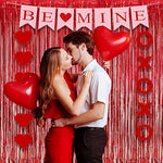 Red Fringe Curtains Party Streamers Backdrop Foil Tinsel Curtain Decoration For Stranger Theme Party Christmas Valentines Day Party 2 Pack